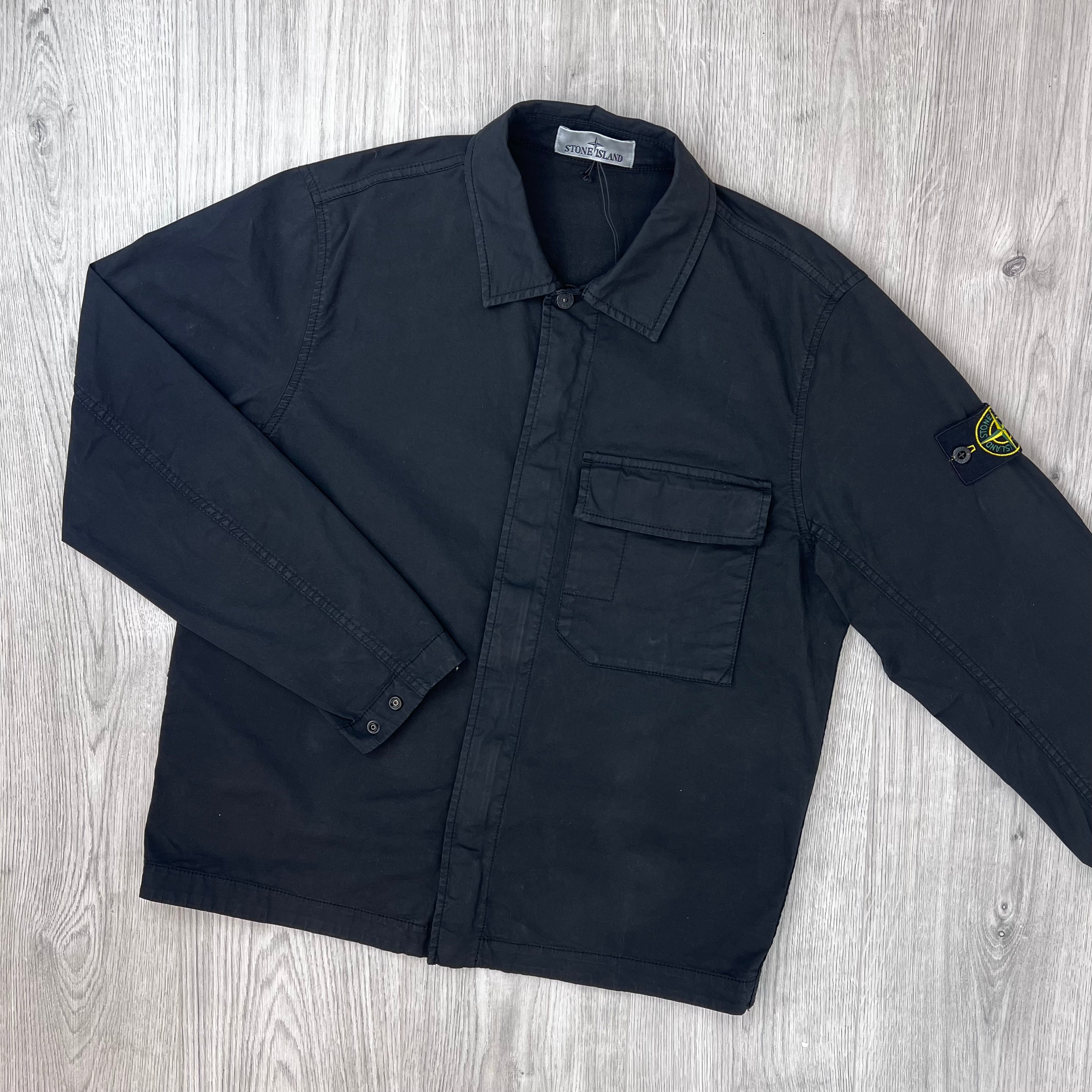Stone Island Zip Overshirt - Black