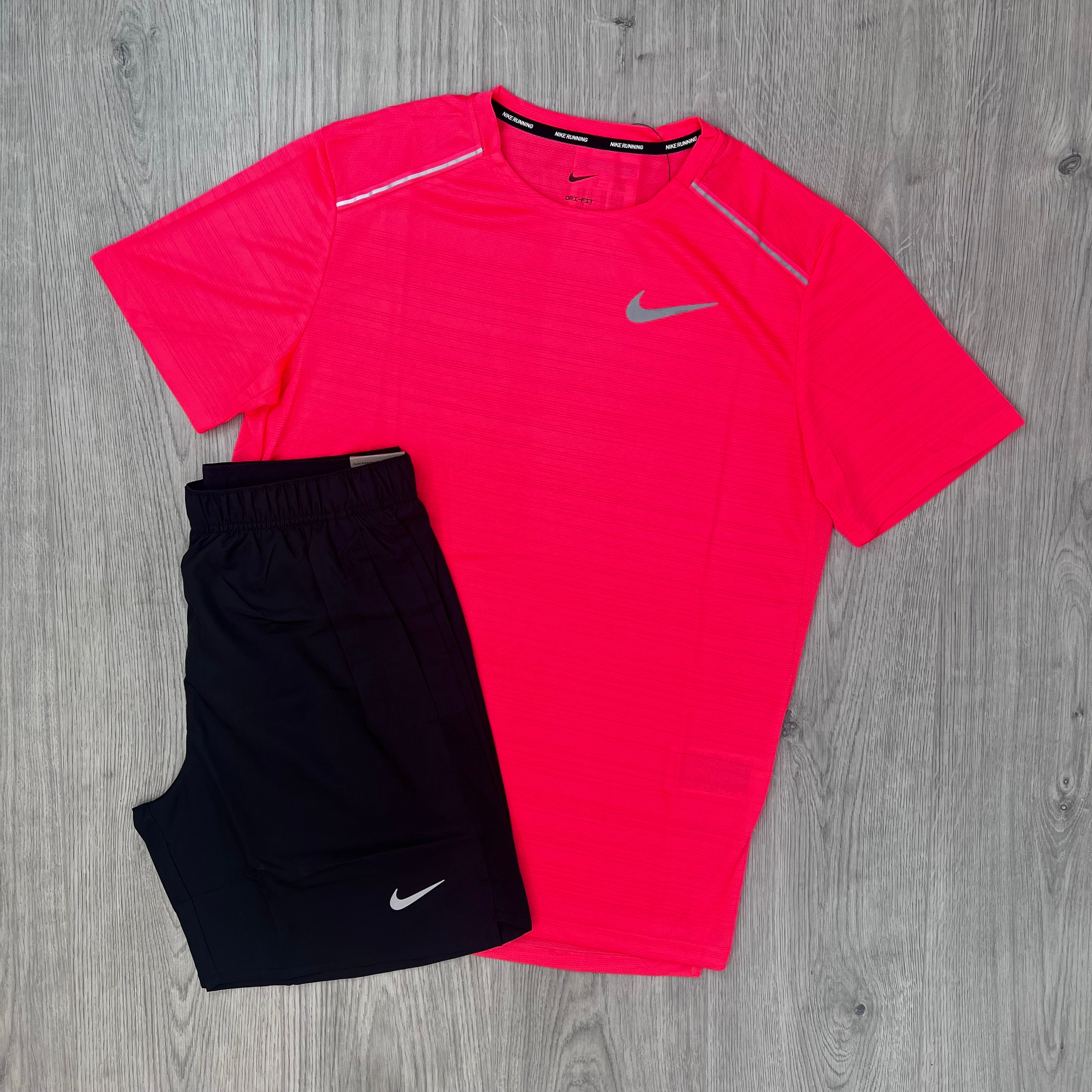 Nike 'Miler' Set - Crimson/Black