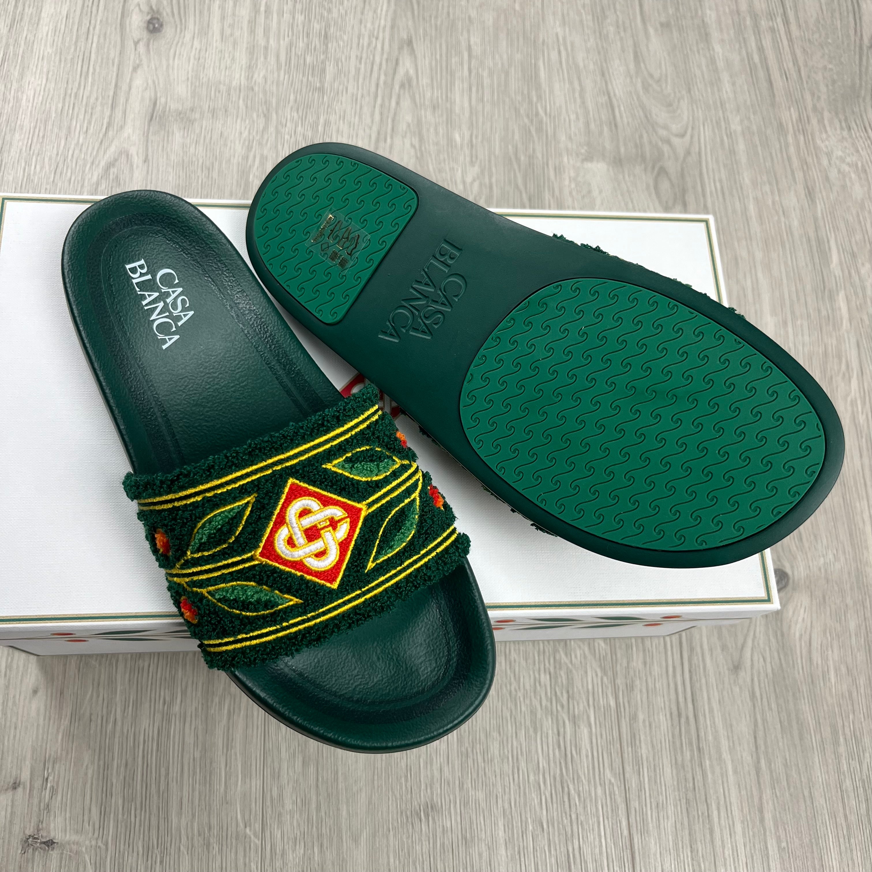 Casablanca Laurel Terry Slides - Green
