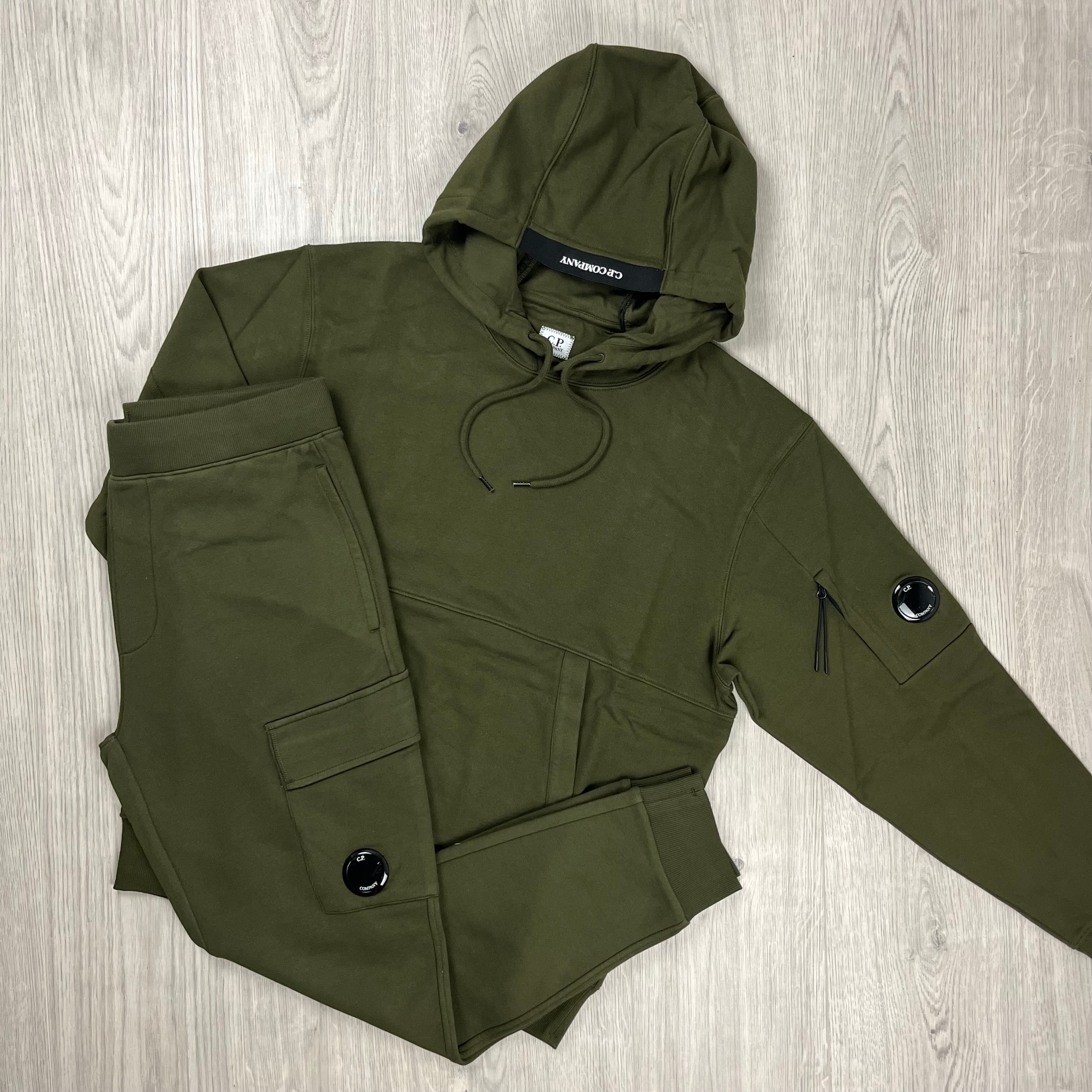 CP Company Raised Fleece Tracksuit - Ivy Green