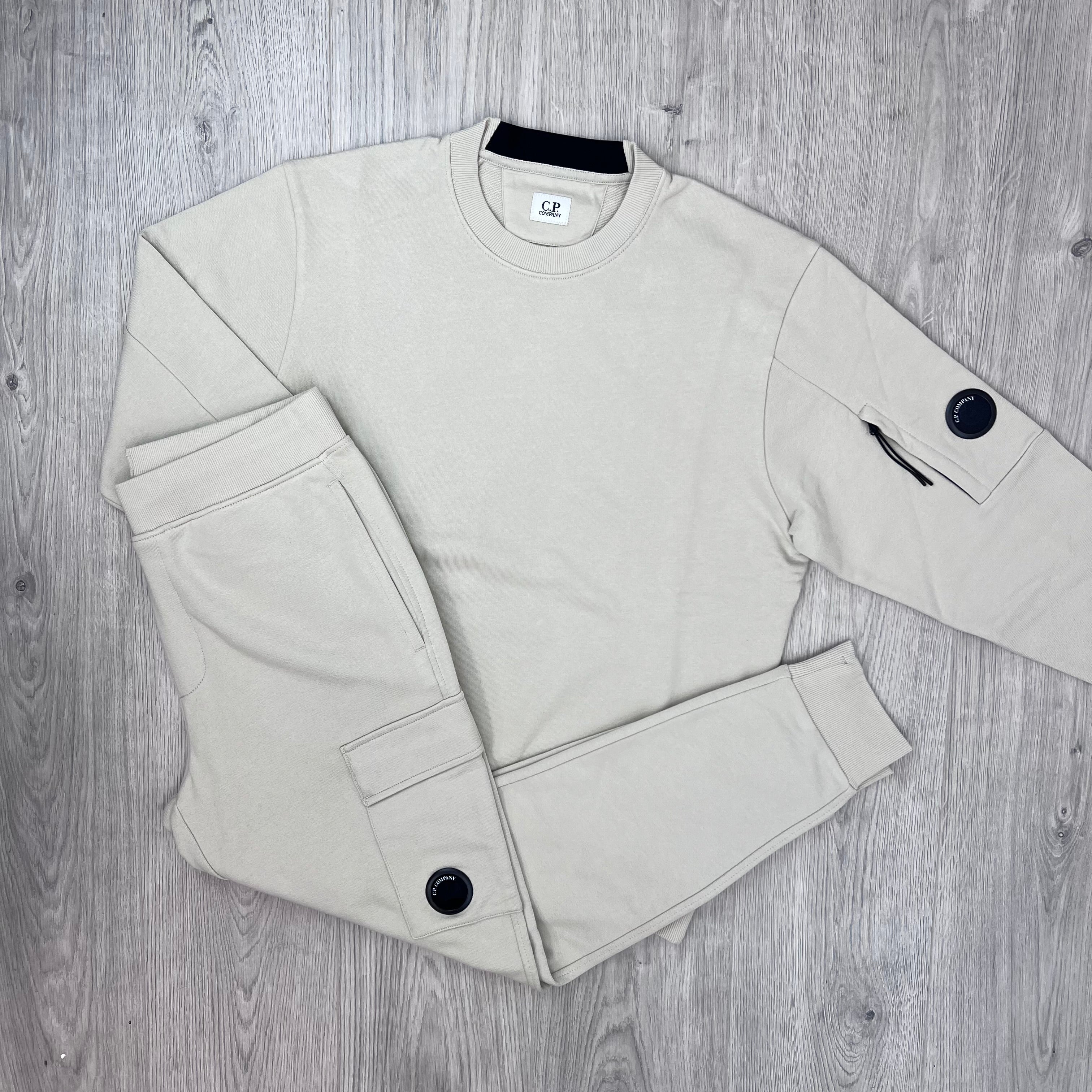 CP Company Raised Fleece Tracksuit - Silver Birch