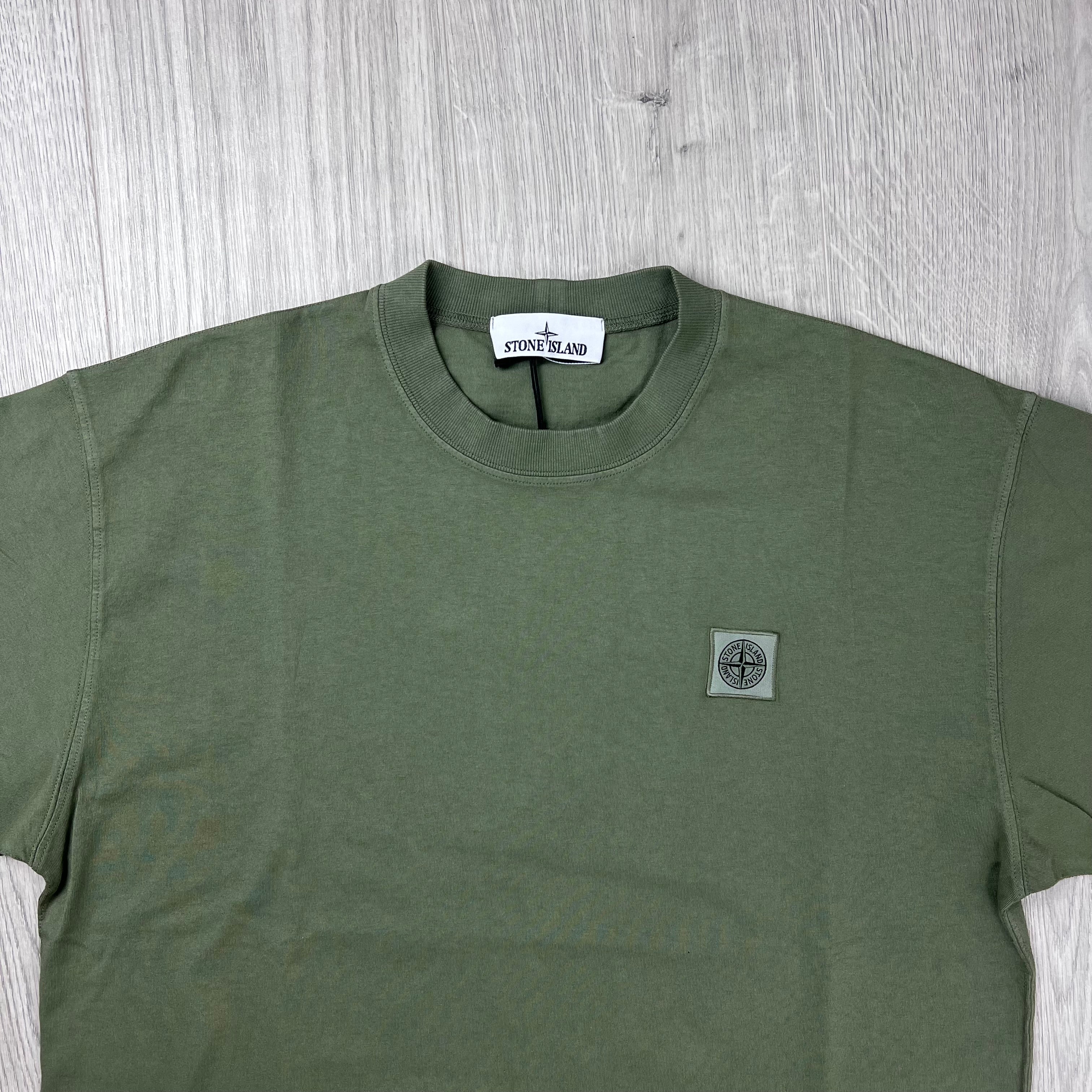 Stone Island Combed Organic Patch T-Shirt - Military