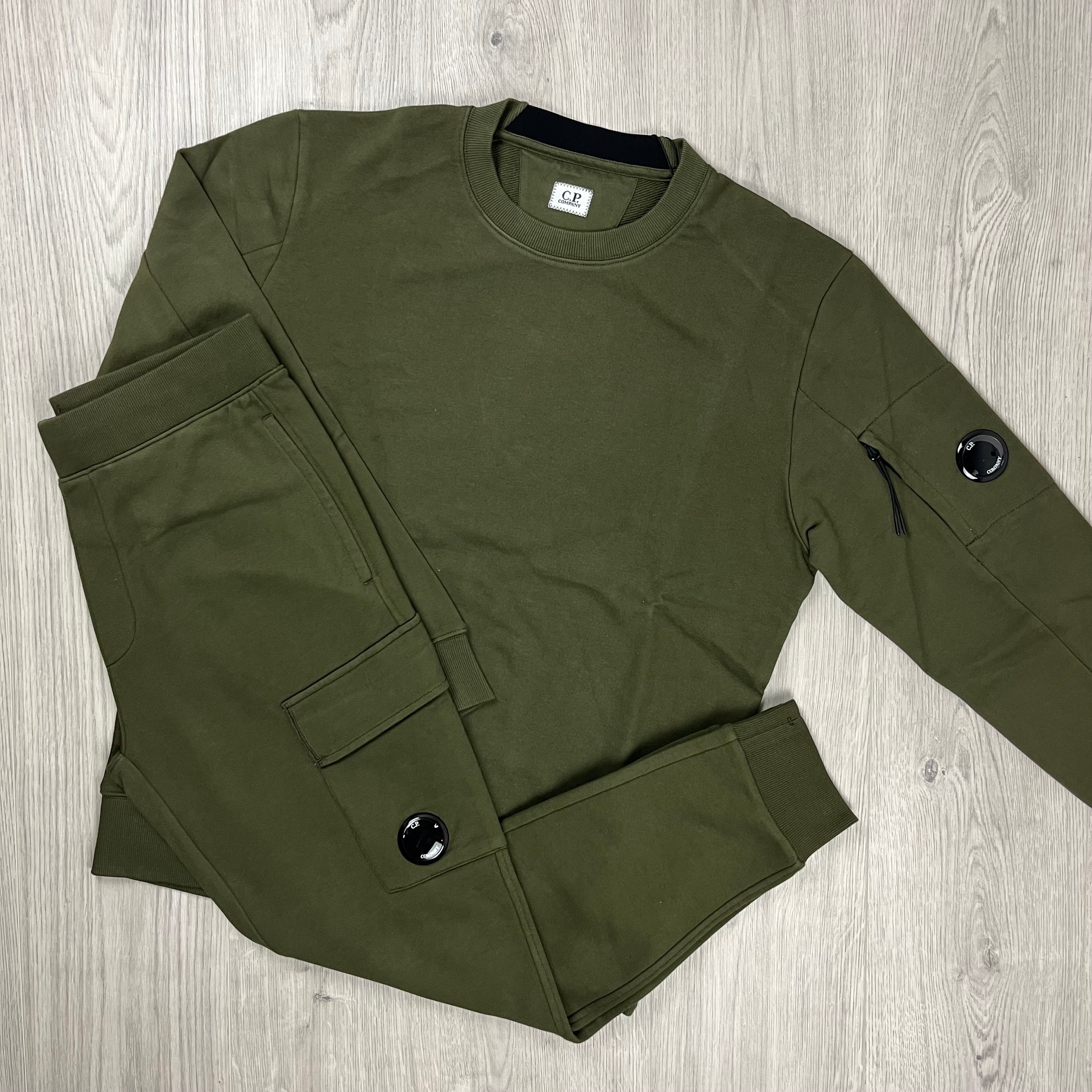 CP Company Raised Fleece Tracksuit - Ivy Green