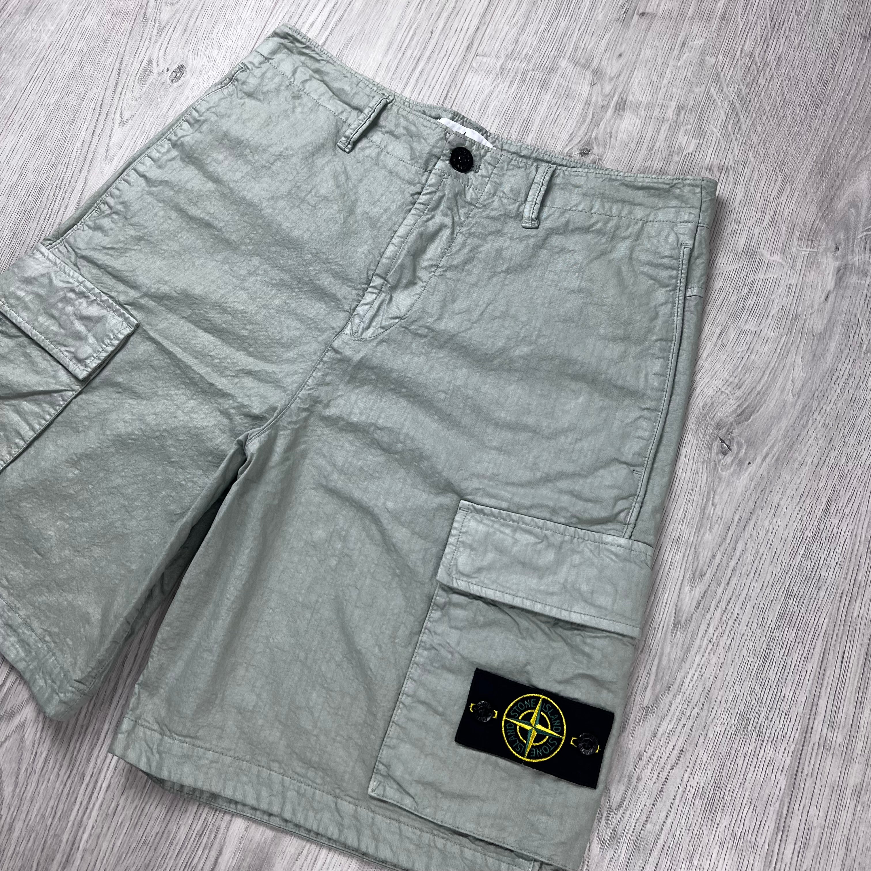 Stone Island 'Panama' Cargo Shorts - Sage