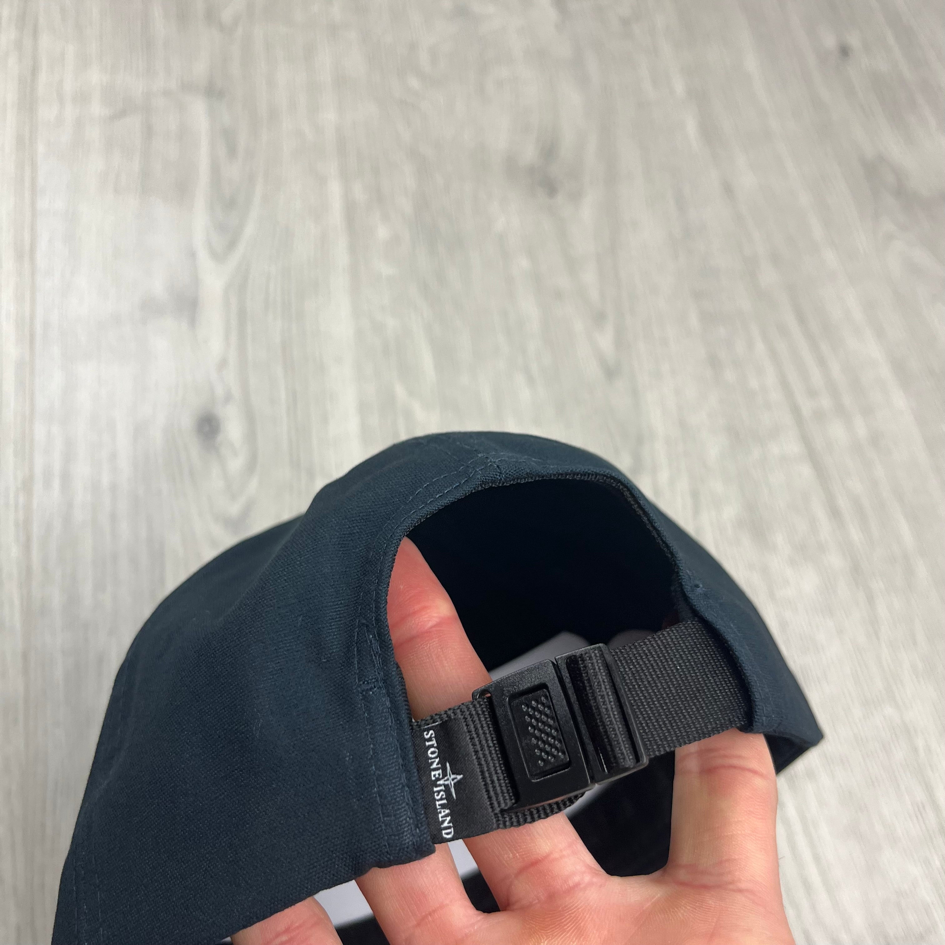 Stone Island Cotton Reps Baseball Cap in Navy Blue. On sale at Open Attire.