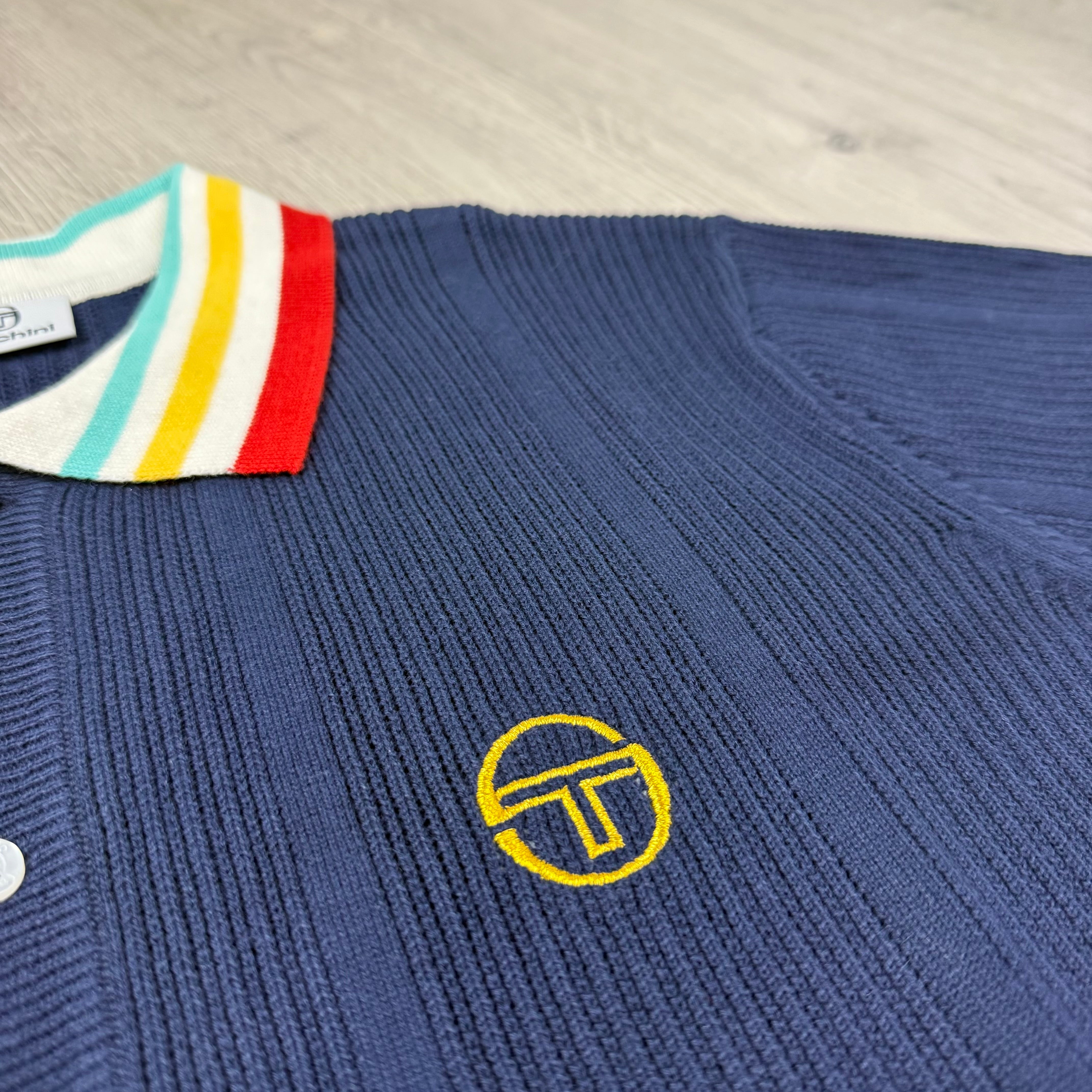 Sergio Tacchini 'Slice' Knit Polo Shirt - Maritime Blue