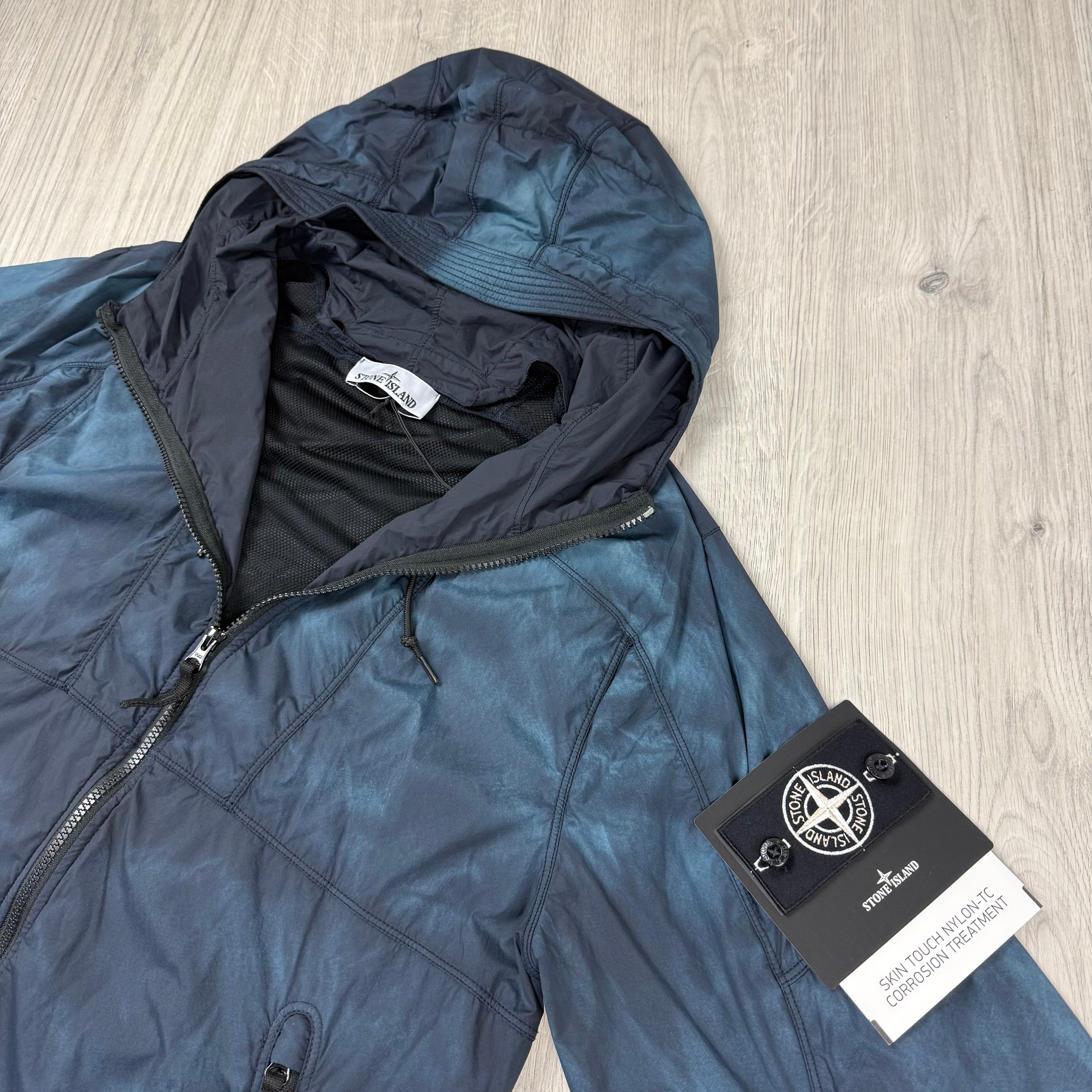 Men's Stone Island Skin Touch Nylon-TC Hooded Jacket in Black. On sale at Open Attire.