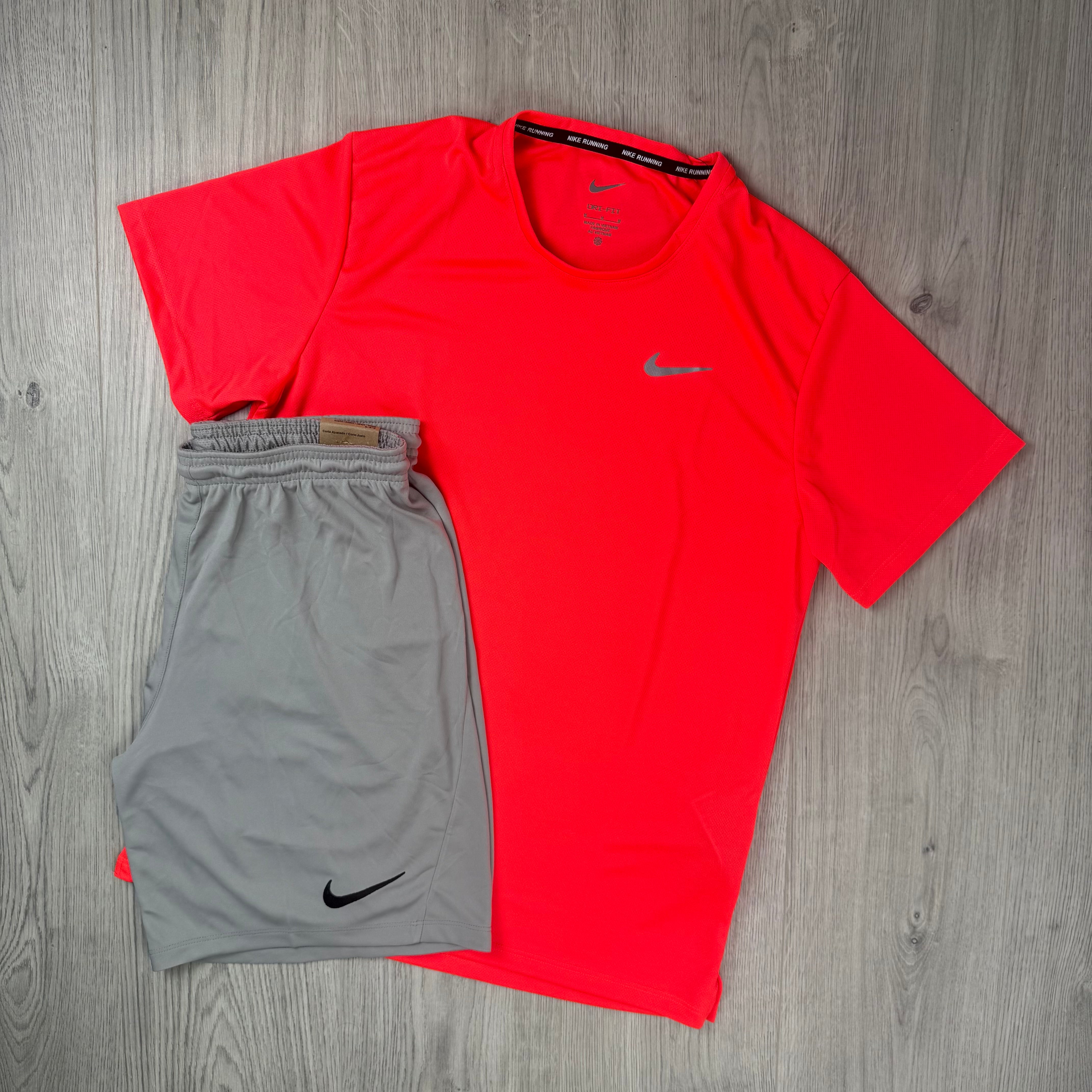 Nike 'Miler' Set - Crimson/Pewter Grey