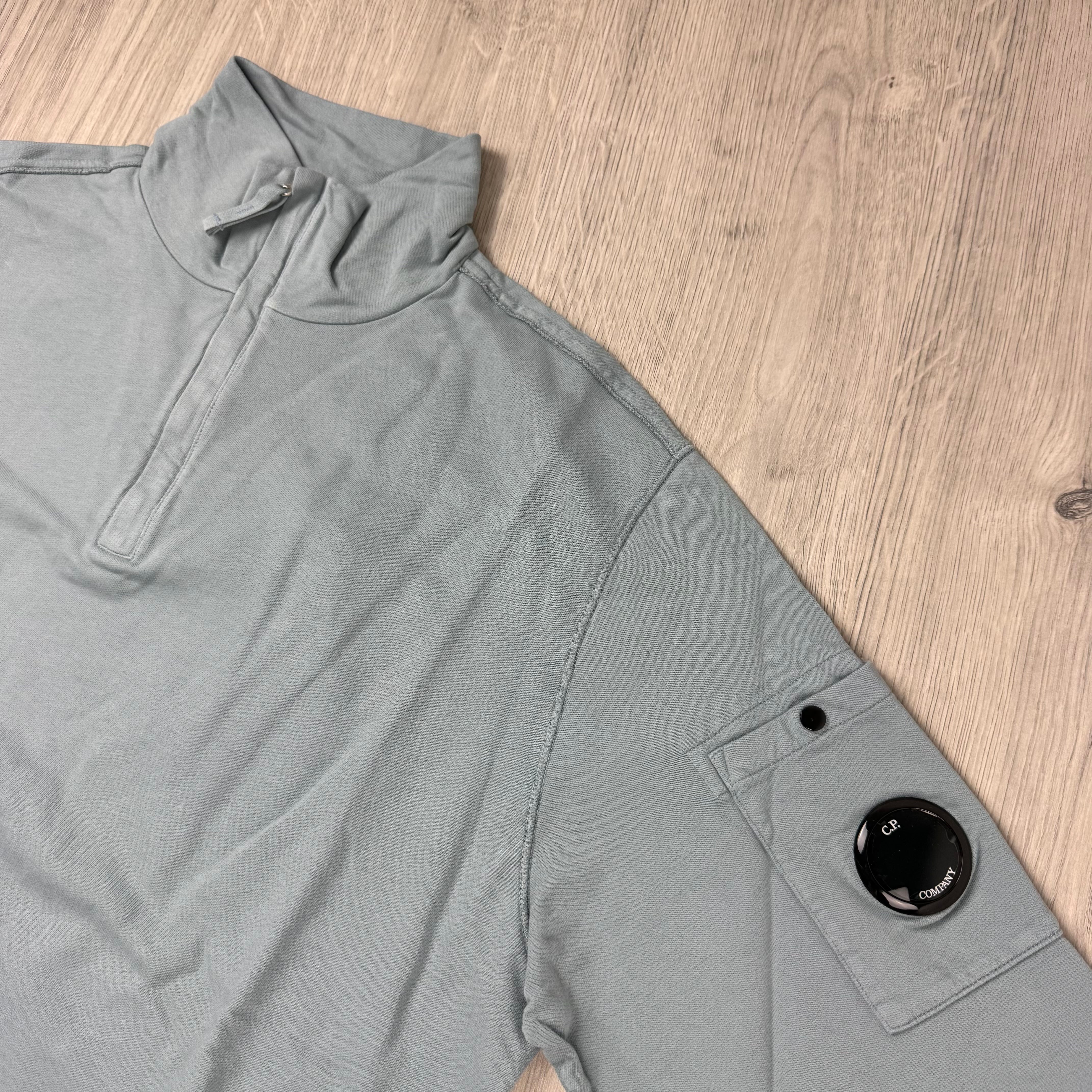 CP Company Light Fleece Zip Sweatshirt - Silver Blue