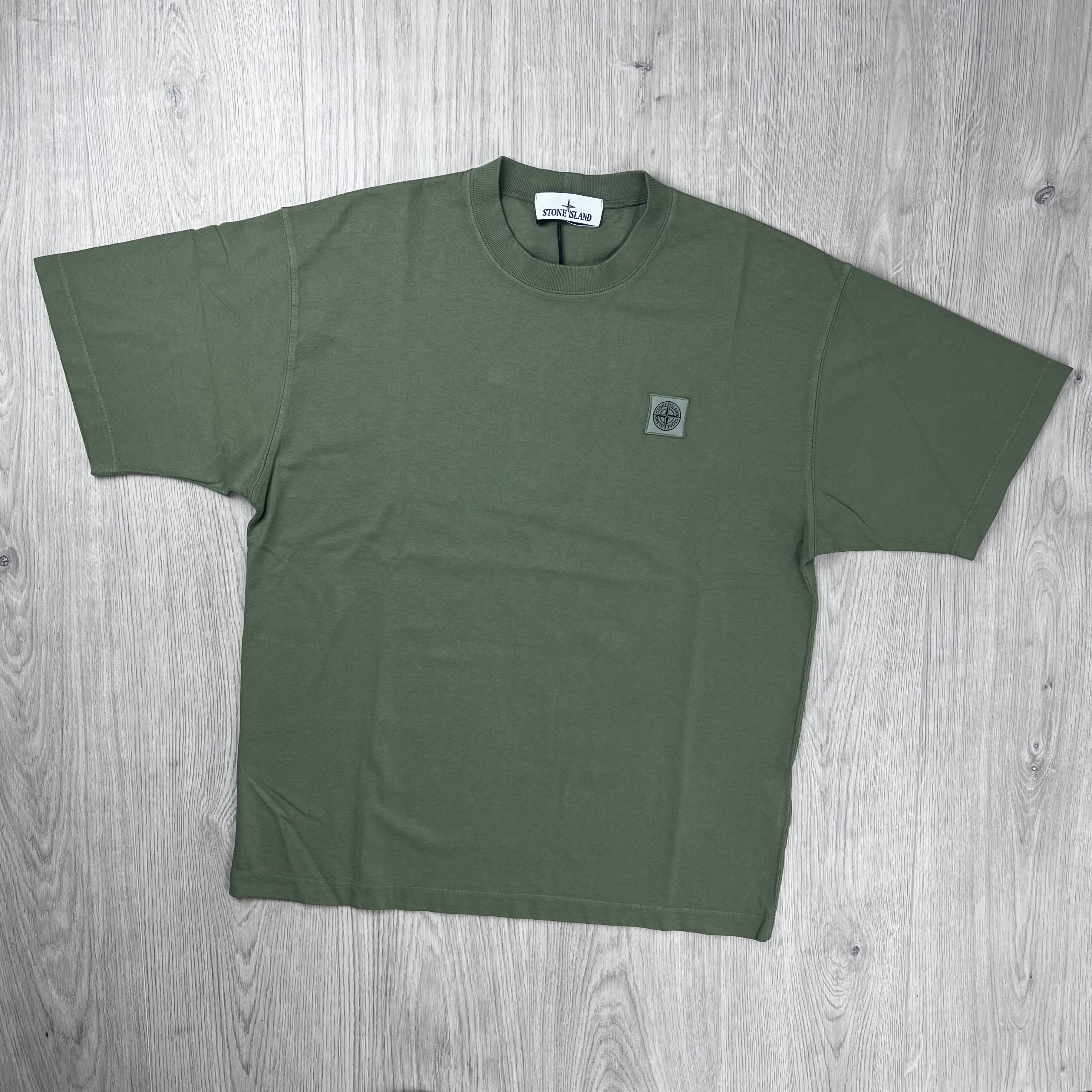 Stone Island Combed Organic Patch T-Shirt - Military