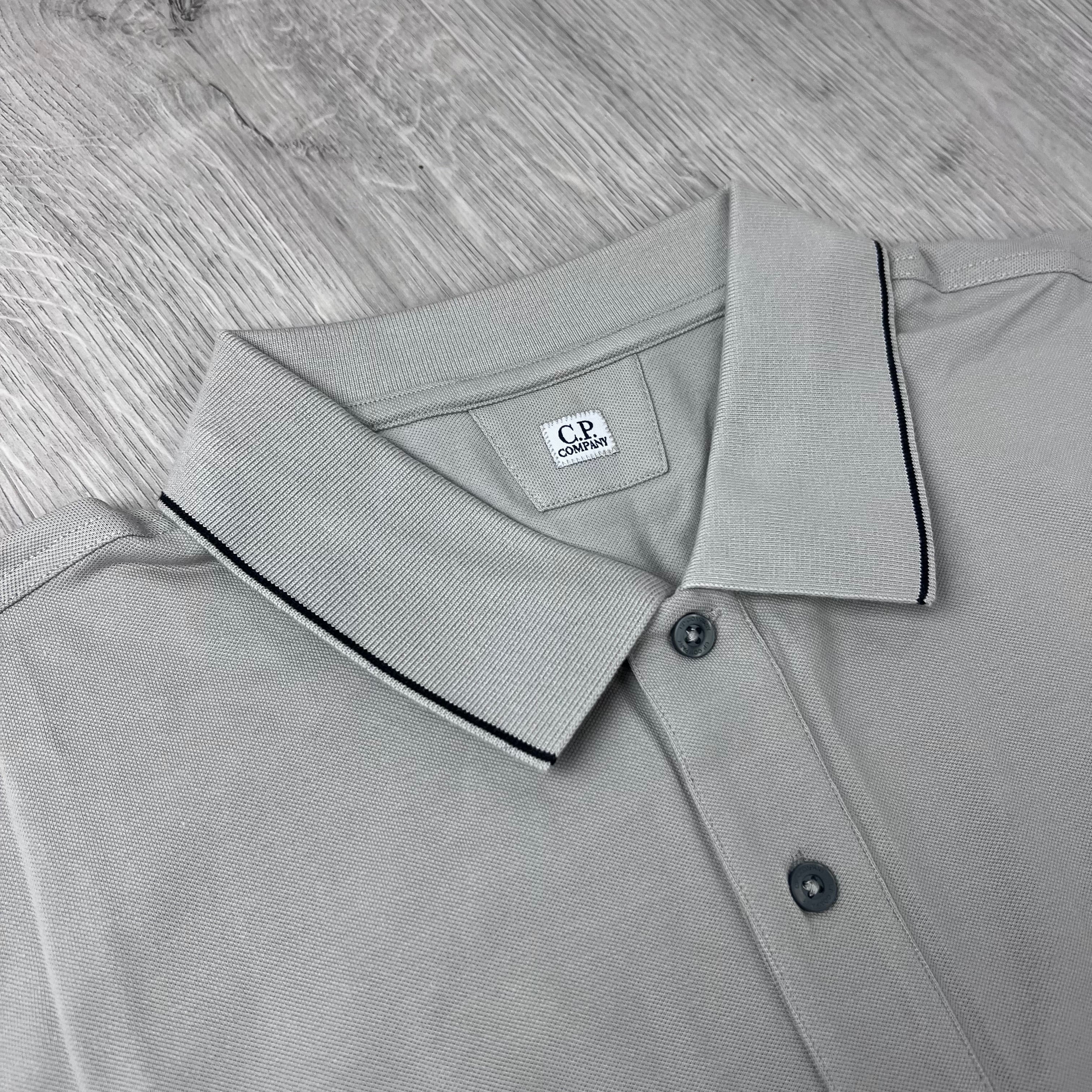CP Company Piquet Polo Shirt - Dove